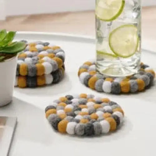 Modwool Yellow Coasters Set - PABOOM