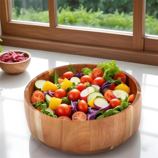 TRUU DESIGN - Acacia Wood Serving Bowl 9.5x3.15”