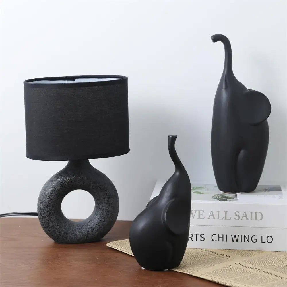 Black Donut Lamp with Shade - PABOOM