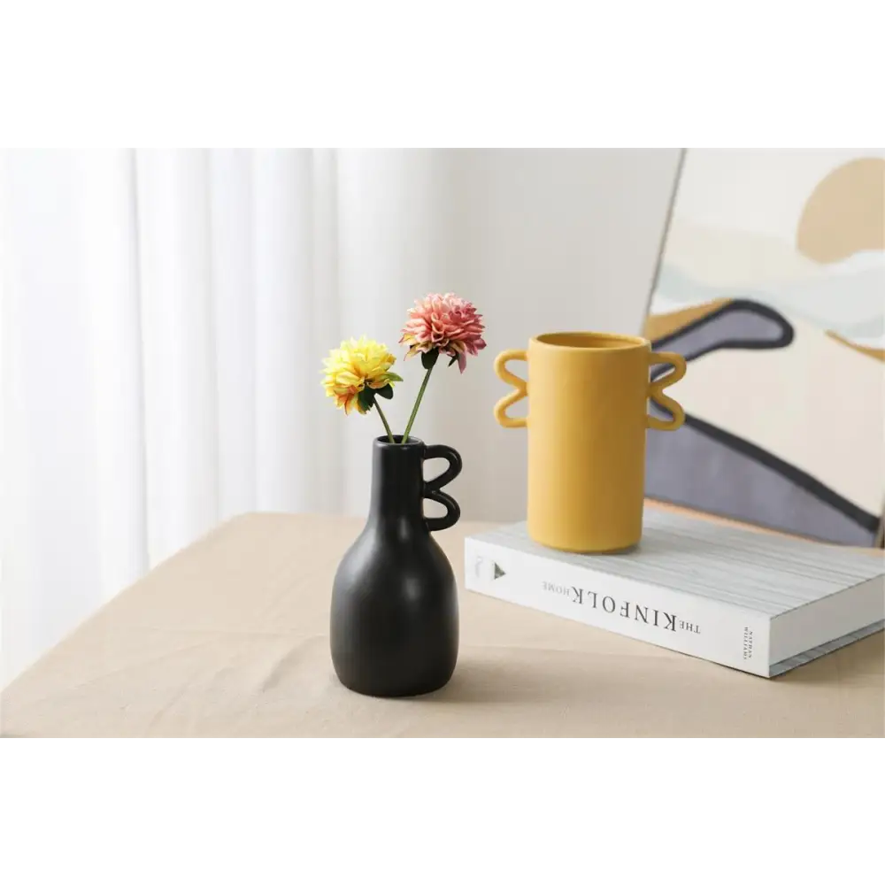 Black Vase with Side Loops - PABOOM