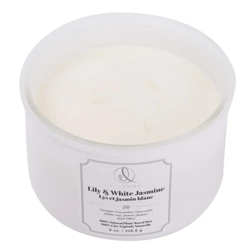 Candle With Wood Lid 3 Wick Lily + White Jasmine - PABOOM