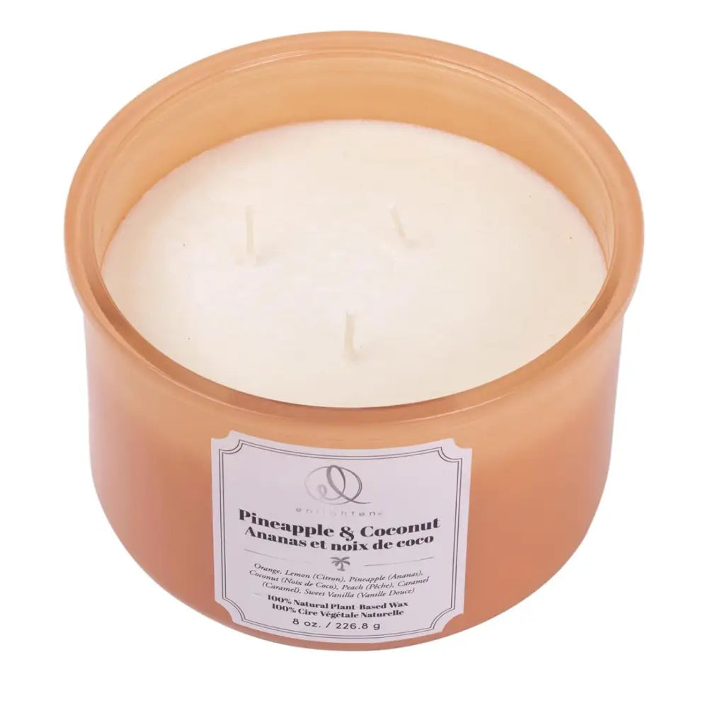 Candle With Wood Lid 3 Wick Pineapple + Coconut - PABOOM