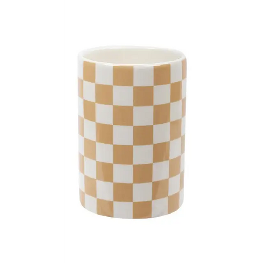 Checkered Cylinder Wheat Vase - PABOOM