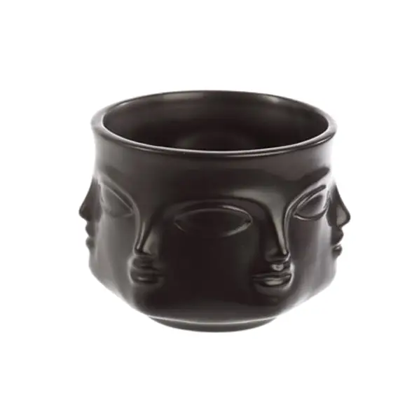 Faces Porcelain Planter - White