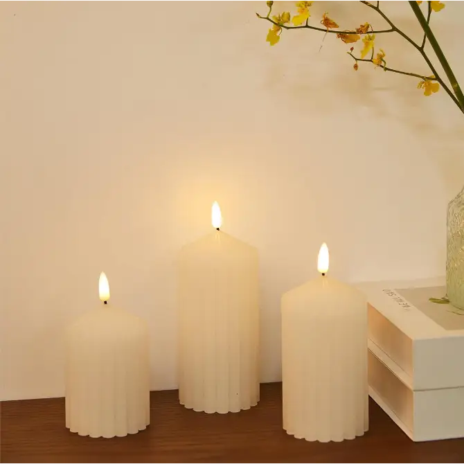 LED Taper Top Pillar Candle Medium - PABOOM