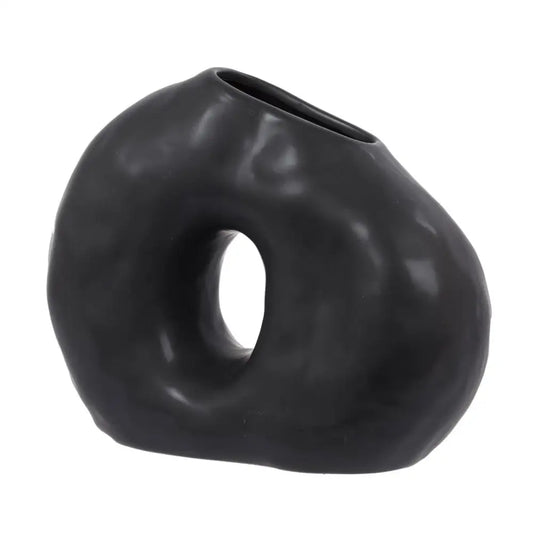 Matte Black Donut Vase - PABOOM