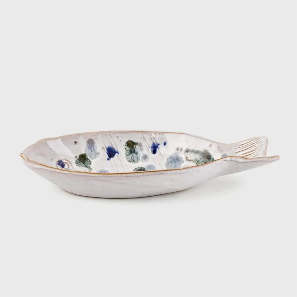 Mottled Glaze Fish Dish - Small
