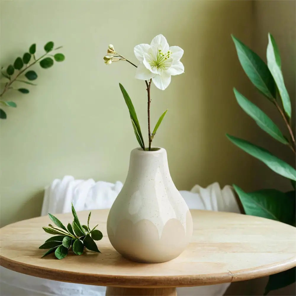 Off Whit Drip Glaze Vase - PABOOM