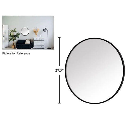 Round Wall Mirror Black - PABOOM