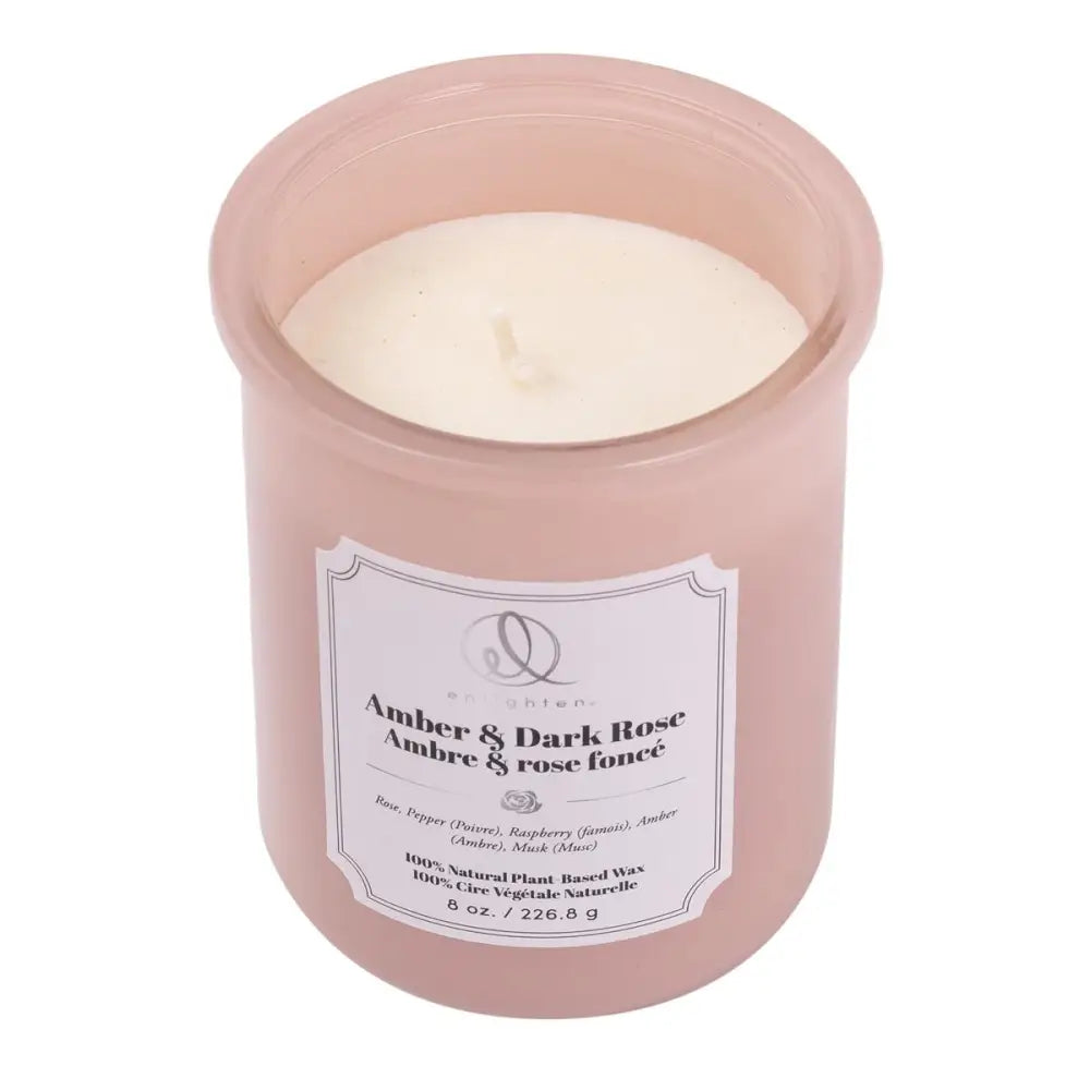 Scented Natural Candles With Cork Lid - Amber + Dark Rose