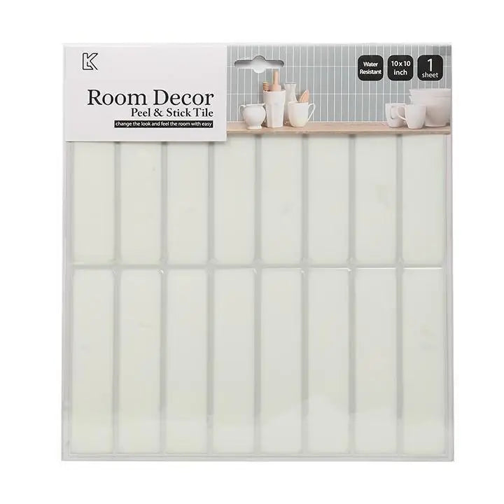Thin Subway White Wall Tiles Decal - PABOOM