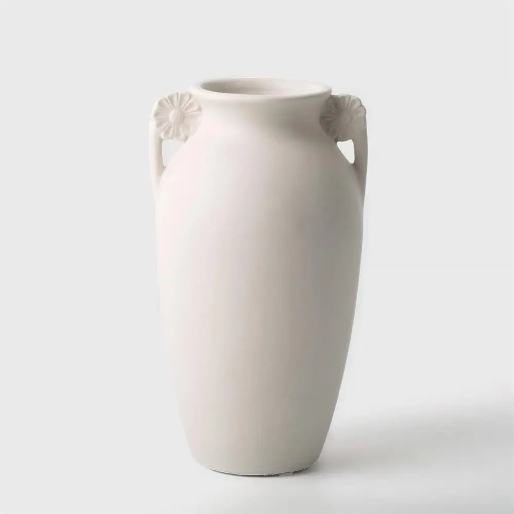 TRUU DESIGN - Urn Vase with Flower Handles White