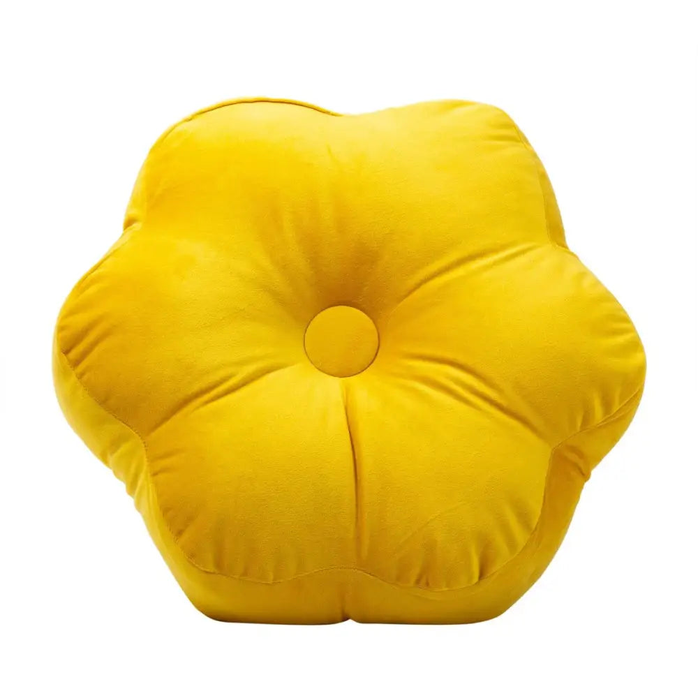 Velvet Ochre Flower Cushion - PABOOM