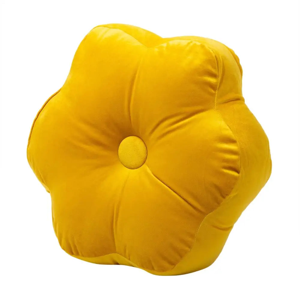 Velvet Ochre Flower Cushion - PABOOM