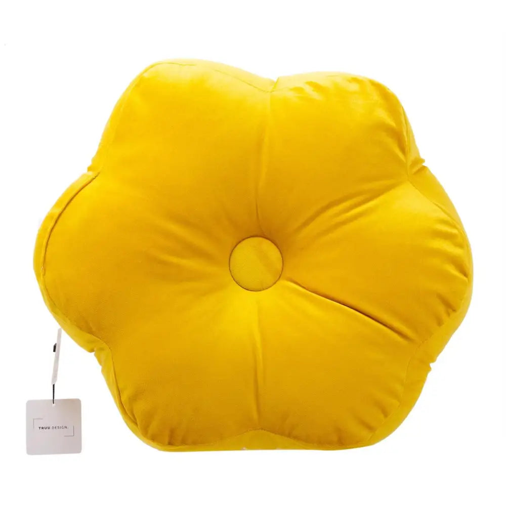 Velvet Ochre Flower Cushion - PABOOM
