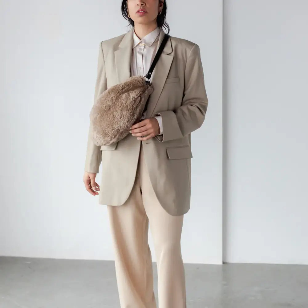 Mushroom Shearling Sling - PABOOM