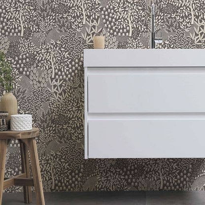 Woodland Fantasy Grey Peel and Stick Wallpaper