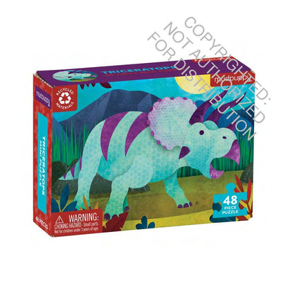 Triceratops puzzle dinosaur fun facts insert - PABOOM