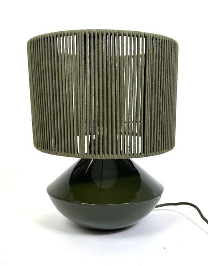 Forest Green Table Lamp With Corded Shade