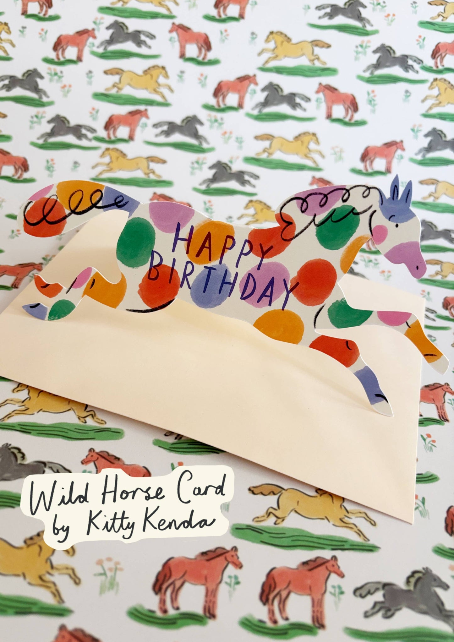 Wild Horse Shaped Greeting Card - Spotty 
