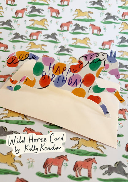 Wild Horse Shaped Greeting Card - Spotty 