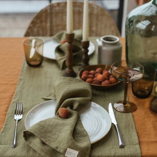 Olive Green Linen Napkins