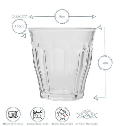 Duralex Picardie Glass Drinking Tumbler - Sapphire - 250ml