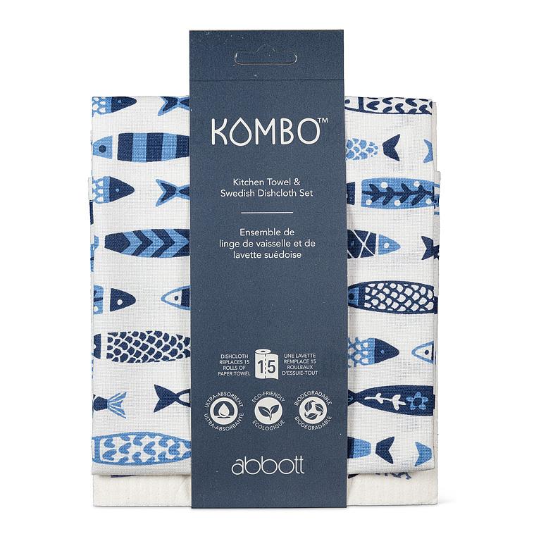 Swimming Fish Dishcloth + Kitchen Towel Set