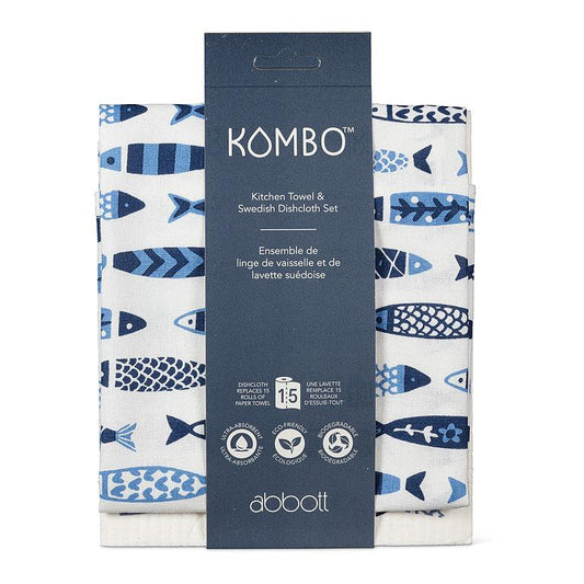 Swimming Fish Dishcloth + Kitchen Towel Set