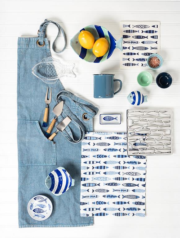 Swimming Fish Dishcloth + Kitchen Towel Set