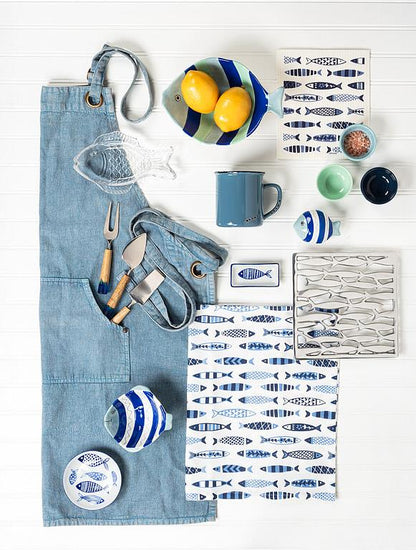 Swimming Fish Dishcloth + Kitchen Towel Set