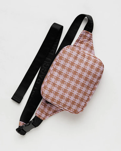 Puffy Fanny Pack Rose Pixel Gingham