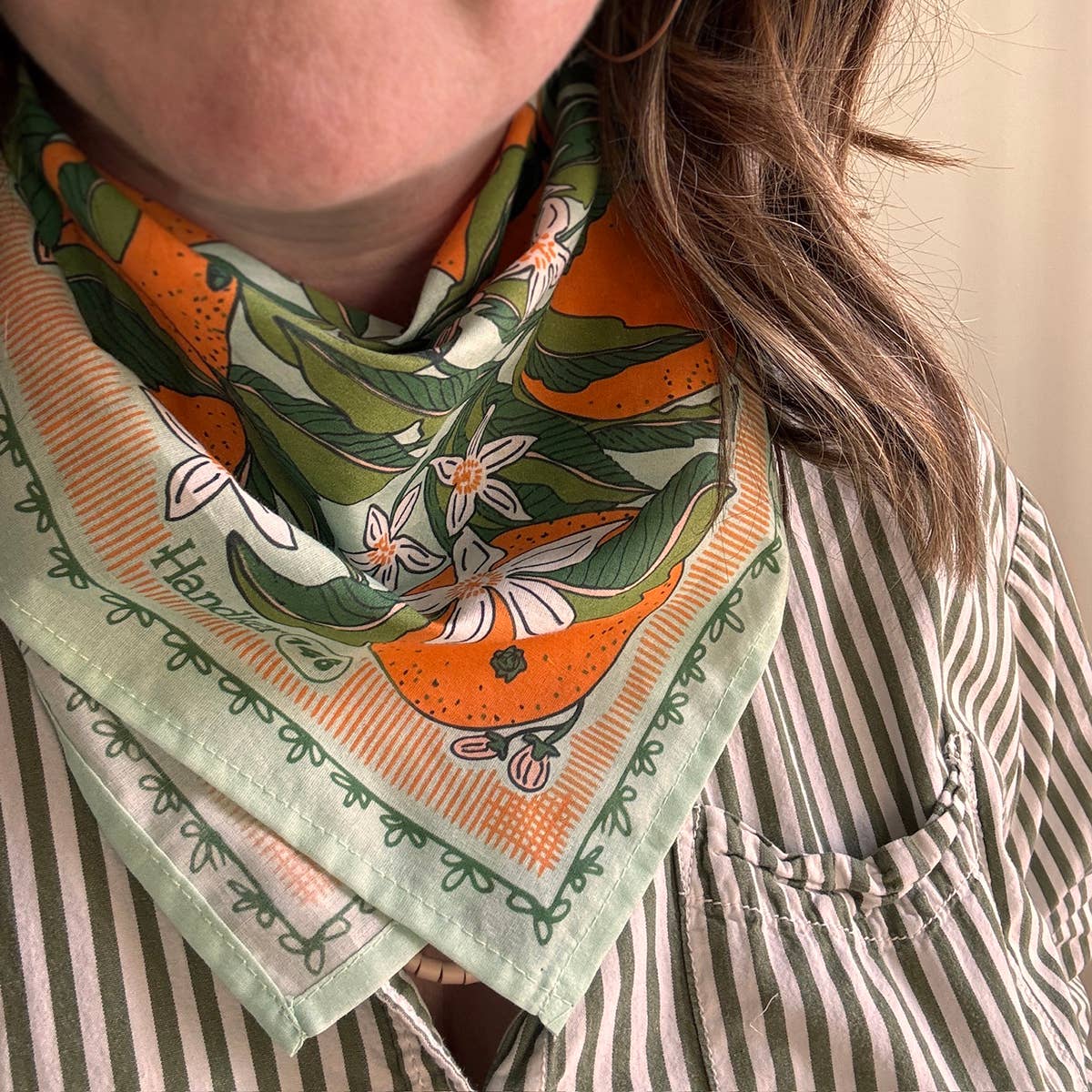 Zoe Bandana worn as a neckerchief