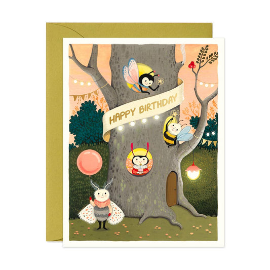 Tree Apartment Birthday Greeting Card