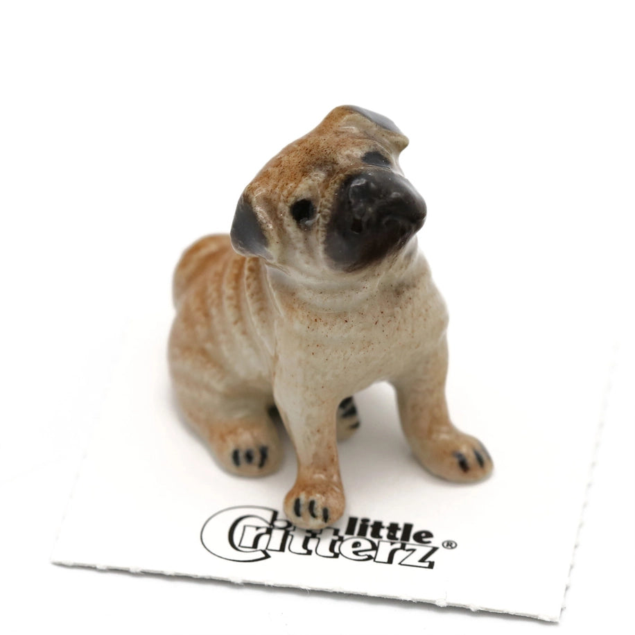 Button Pug Porcelaine Miniature