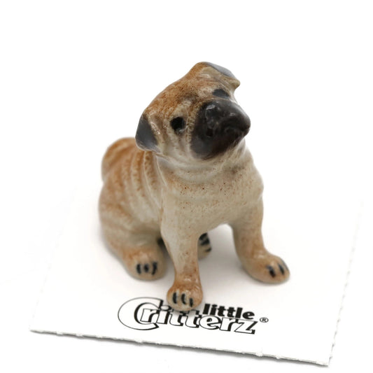 Button Pug Porcelaine Miniature