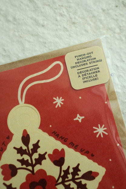 Holiday Quilt Block card inside, blank
