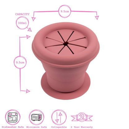 Baby Silicone Snack Pot - Dusty Rose