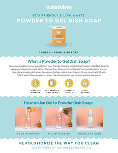 Honey Clementine Powder to Gel Dish Soap