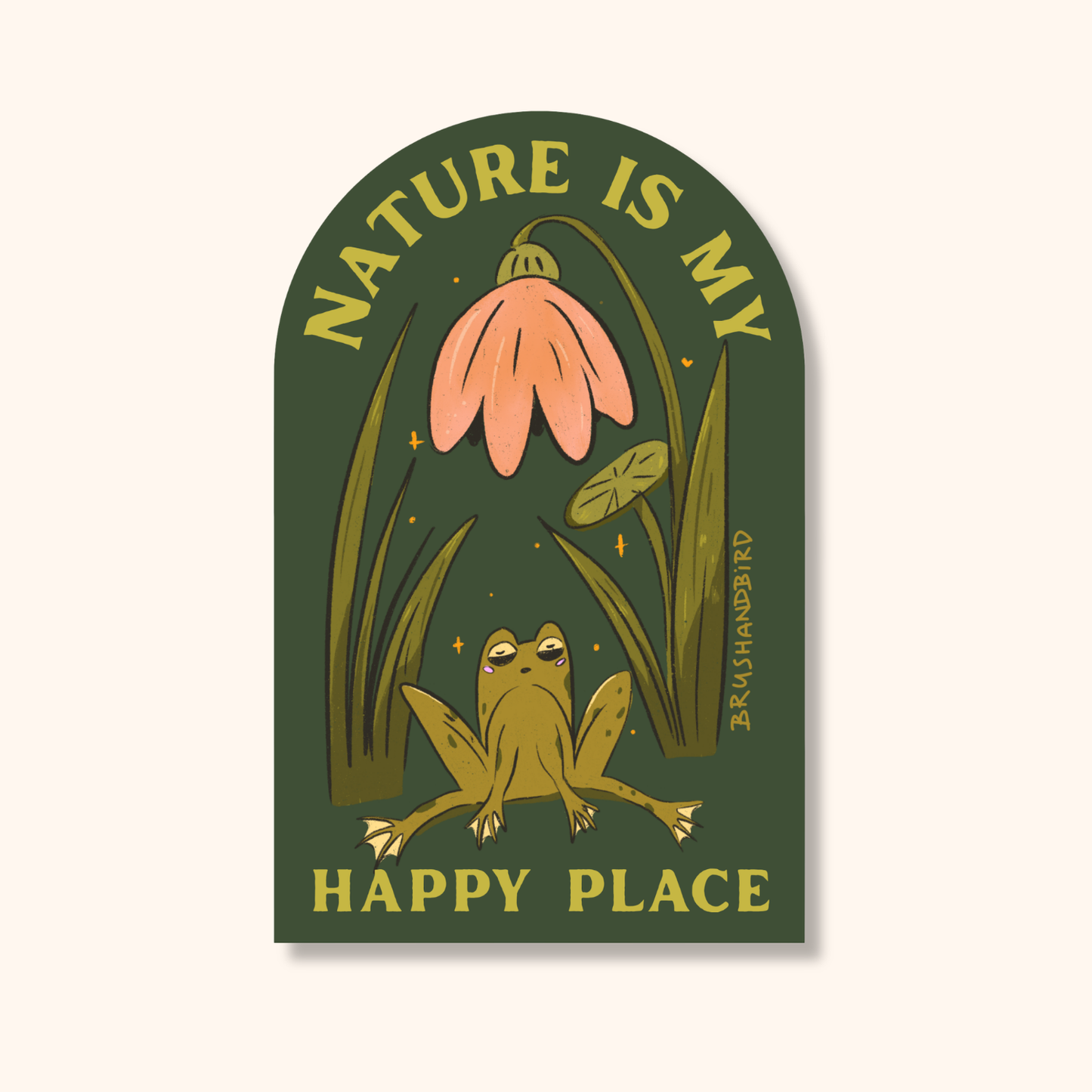 Meditating Garden Frog Sticker
