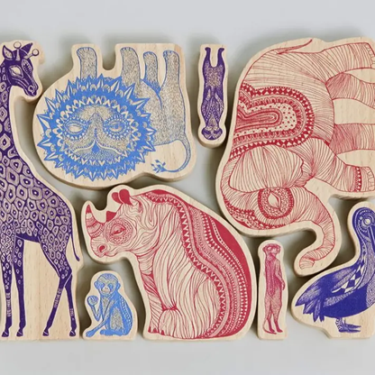 African Wooden Animals