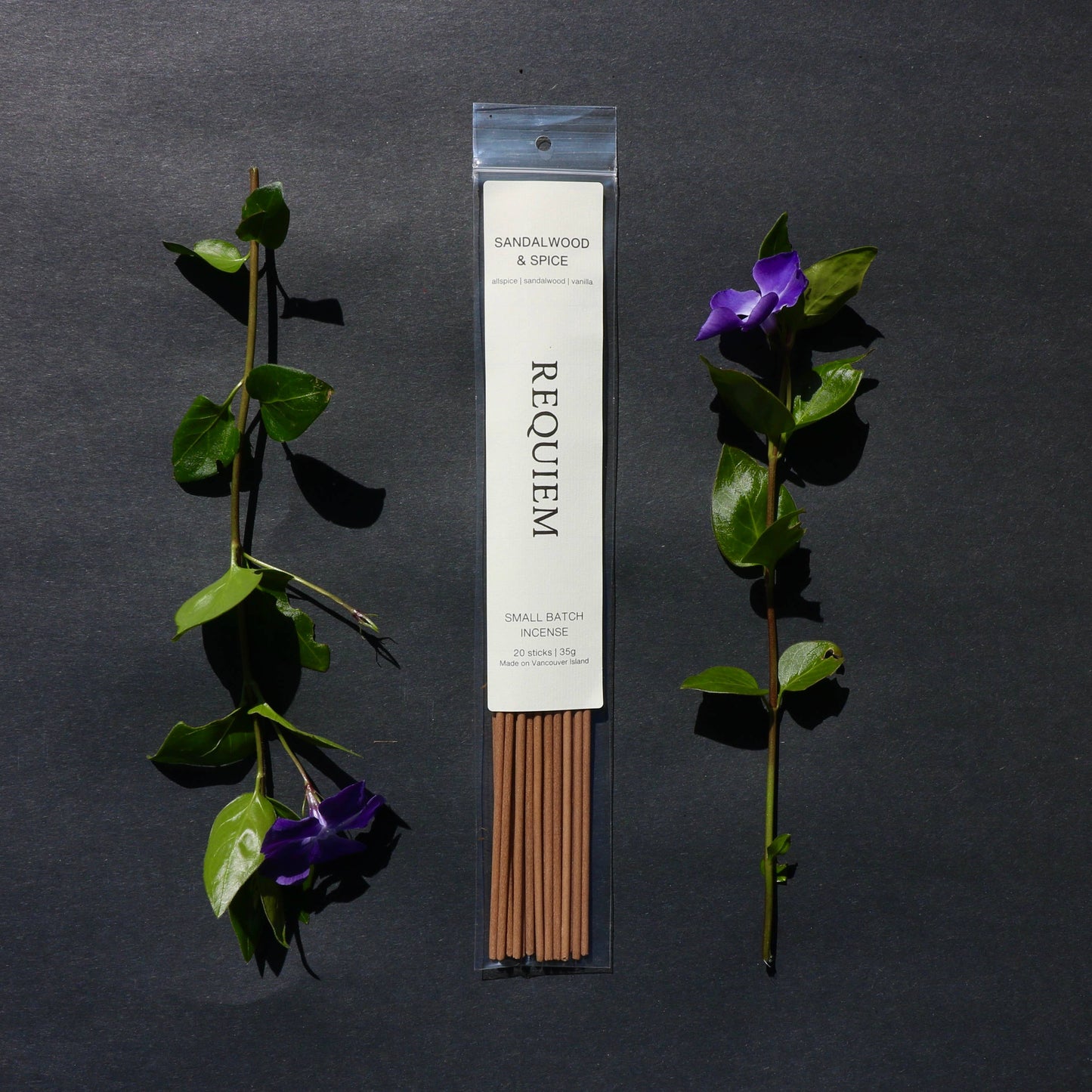 Requiem Incense Sticks - Small Batch Vancouver Island (20 Sticks) - Sandalwood + Spice