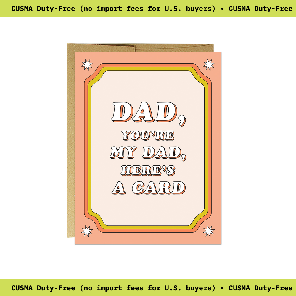No-Nonsense Dad card shown from another angle