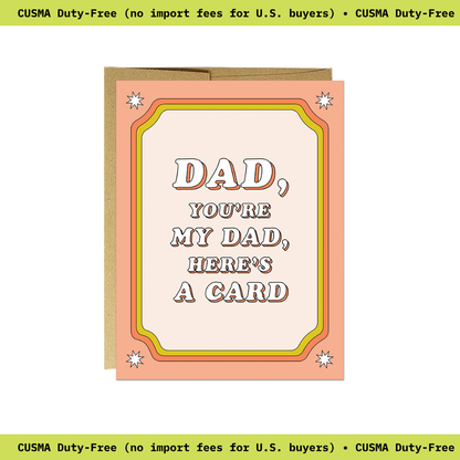No-Nonsense Dad card shown from another angle