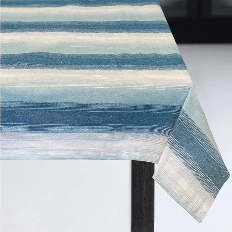 Sera Stripe Tablecloth Blue