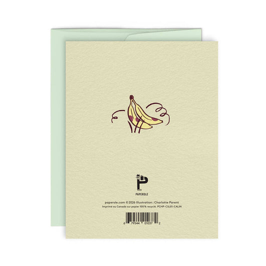 Hug card paired with its light green envelope
