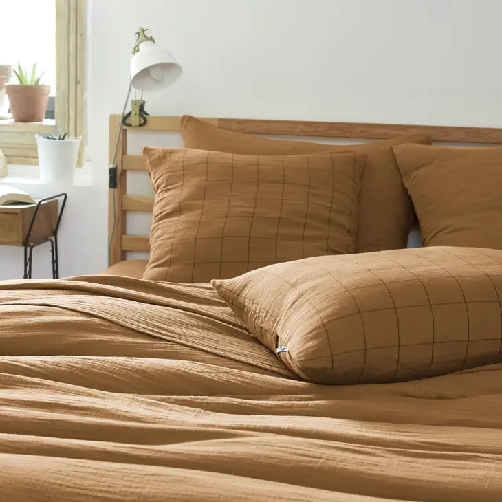 Gaïa Match Camel Cotton Gauze Pillow Case