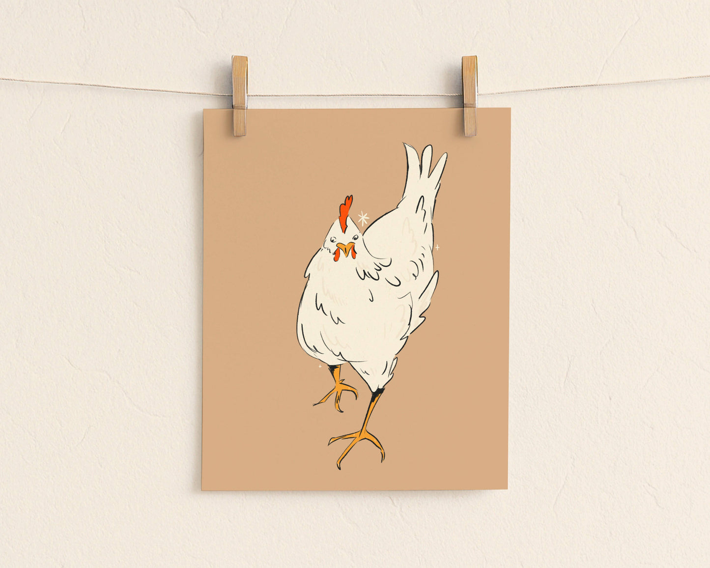 White Chicken Art Print