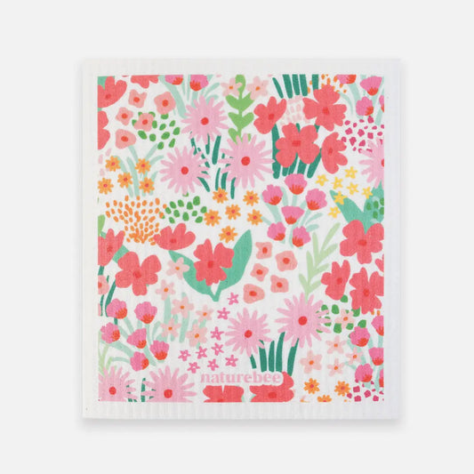 Sponge Cloth Floral Pink