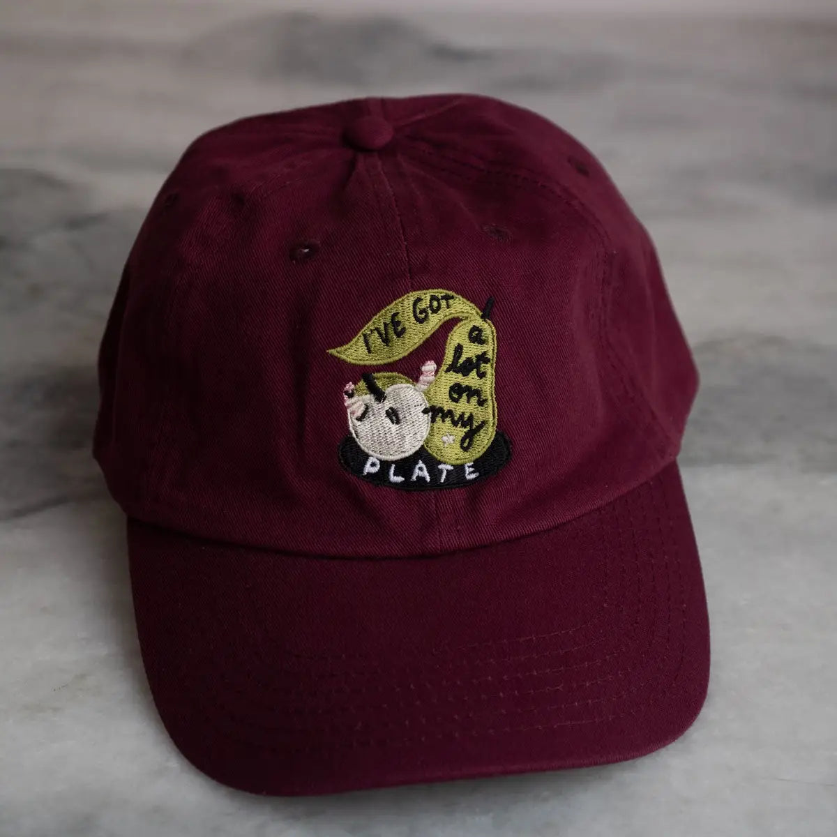 A Lot On My Plate Dad Hat Maroon